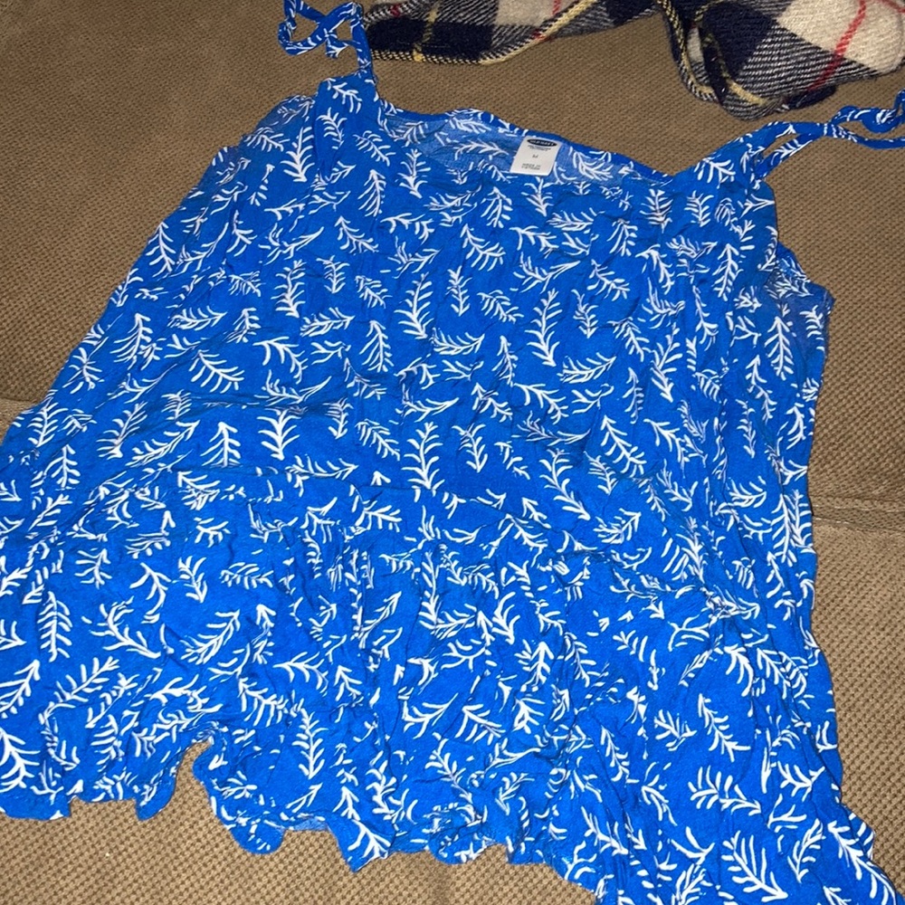 Blue and white tank top